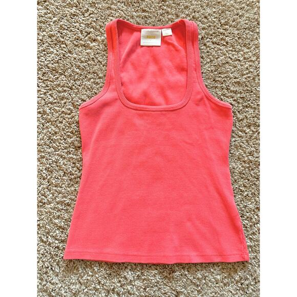 Anthropologie Coral Ribbed Square Neck Tank Top XS - Picture 2 of 9